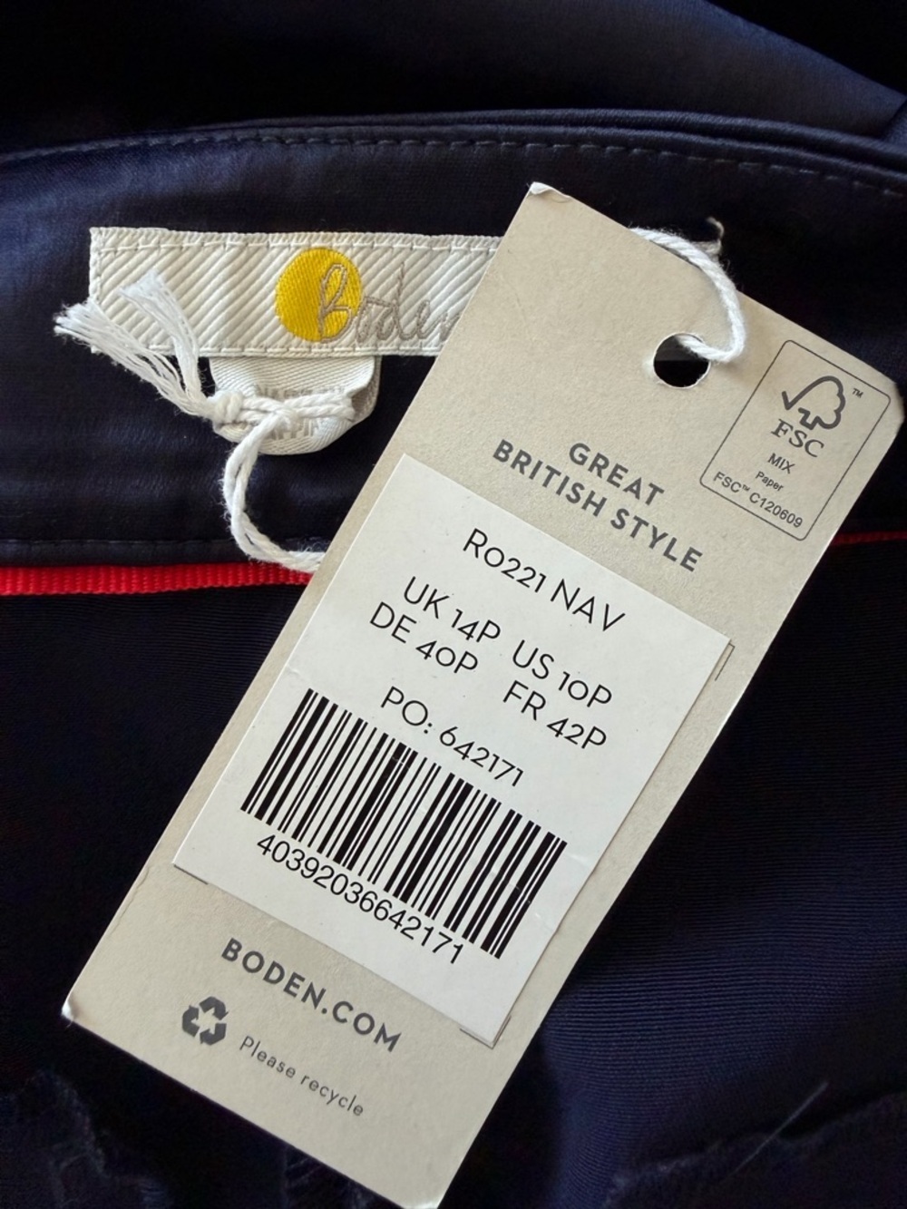 NWT Boden Navy Satin Wide Leg Trousers Size 10 Petite - Picture 12 of 13